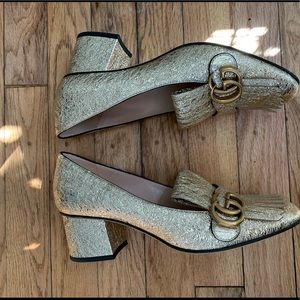 Gucci Marmont Leather Loafer Pumps